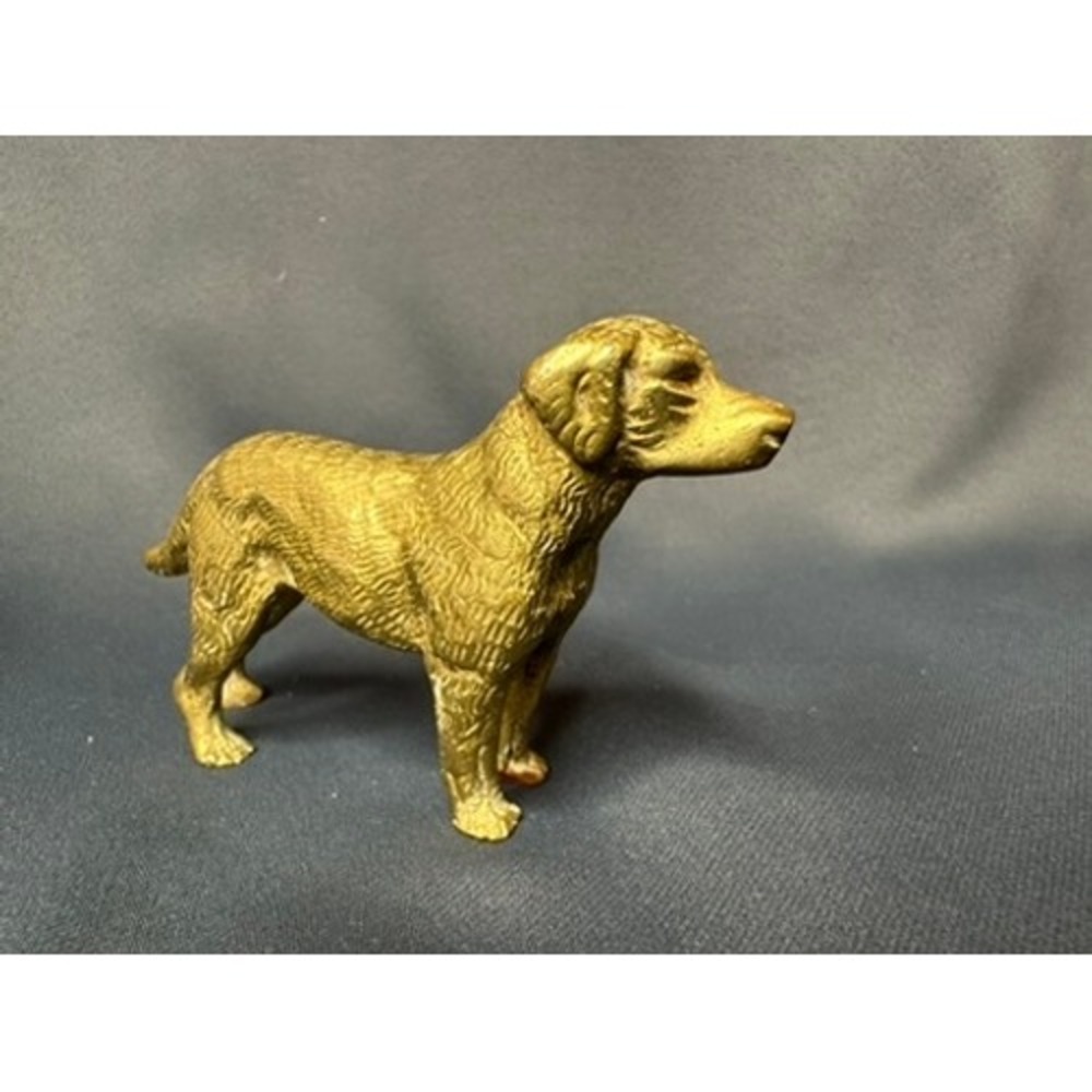 Vintage Brass Dog Figurine Standing Retriever Labrador Sculpture Made in India